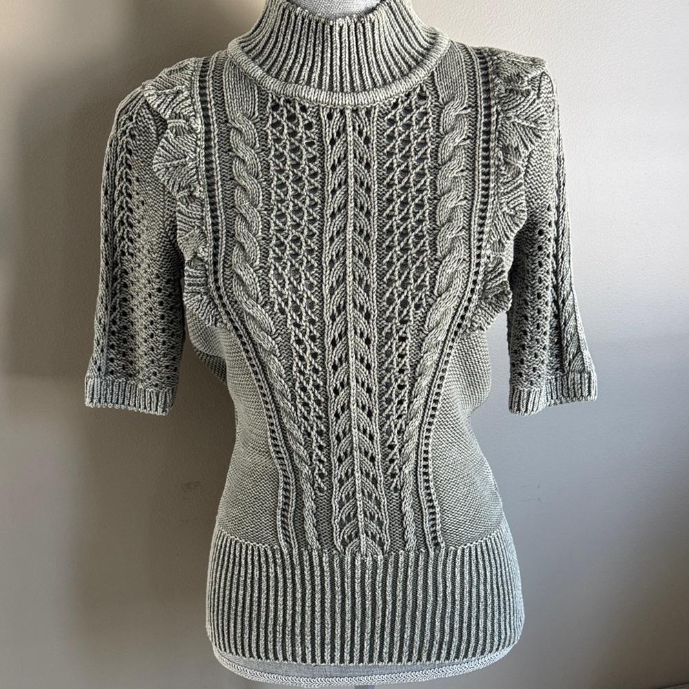 White House Black Market Knit Sweater light olive green